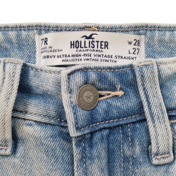 Hollister Women's Curvy Ultra High-Rise Vintage Straight Crop Jeans Size 28 NWOT - Picture 5 of 10